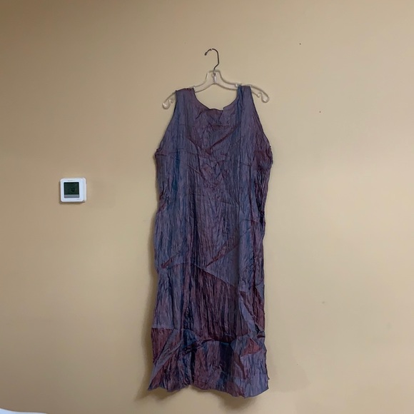 Lee Andersen - Crushed Silk Midi Scoop Neck Dress Tres Laurel - NEW - Picture 2 of 8